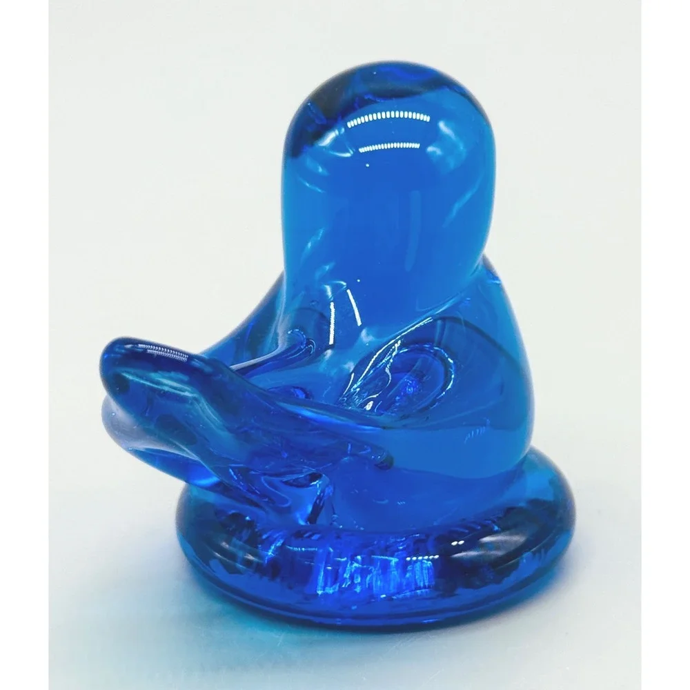 Terra Studios Bluebird of Happiness Figurine Art Glass Signed 2006 3‎ inch
